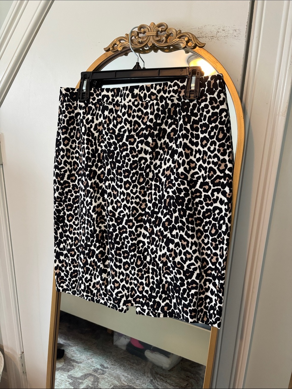 J. Crew Leopard Print Mini Skirt - Black & White